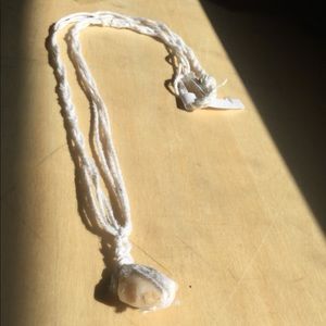 Homemade hemp rope / quartz braided necklace